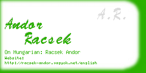 andor racsek business card